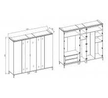 Пятистворчатый шкаф Лоретто (Loretto) LORET-33