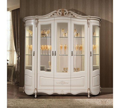 Шкаф-витрина пятидверная  Аллегро 8 (белый)