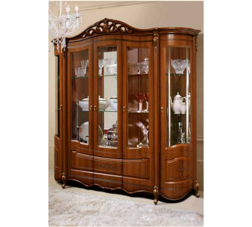 Шкаф-витрина пятидверная Аллегро 8 (орех)