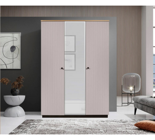 Трехстворчатый шкаф для одежды Мадрид (Кашемир эмаль)