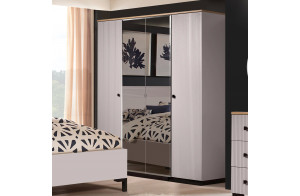 Четырехстворчатый шкаф для одежды Мадрид (Кашемир эмаль)