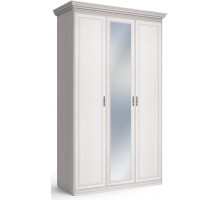 Спальня Неаполь Ясень анкор светлый (патина "серебро") экокожа «polo» белая.