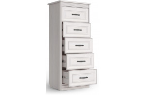 Комод Высокий Неаполь Ясень анкор светлый (патина "серебро")