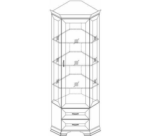 Шкаф-витрина угловой Сиена (Бодега Белый)