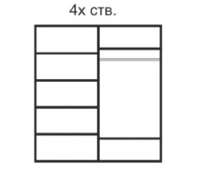 Четырехстворчатый шкаф для одежды Rimini РМШ2/4 (латте)