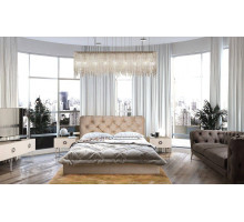 Двуспальная кровать с подъемным механизмом BOGEMIA (жемчуг)