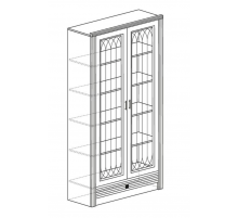Шкаф витрина в гостиную Орлеан 838 ясень темный