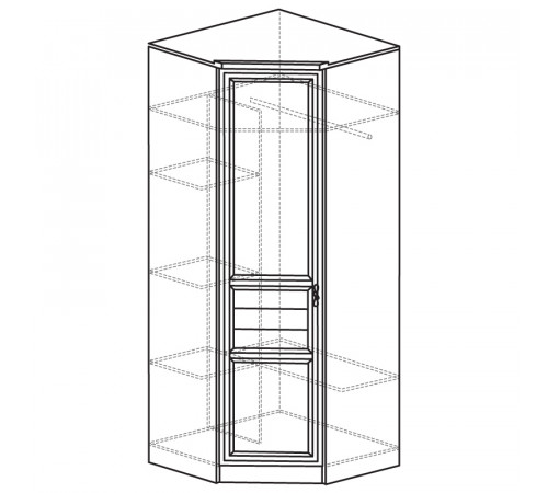 Угловой шкаф для одежды Лира 50 светлый