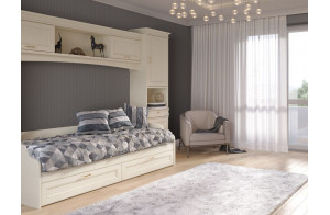 Кровать  с ящиками 900, Сиена Береза бежевая